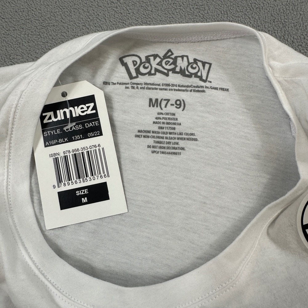NWT Pokemon Shirt M Gotta Catch 'Em All! White Graphic Short Sleeve Crew Tee - Picture 3 of 5